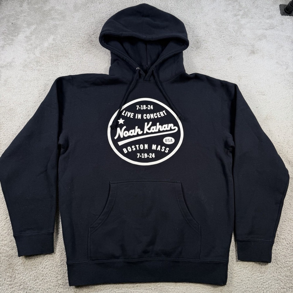 Noah Kahan Hoodie Mens Medium Navy Fleece Concert Boston Mass Tour Pullover